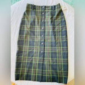 Wilfred tartan lined pencil skirt